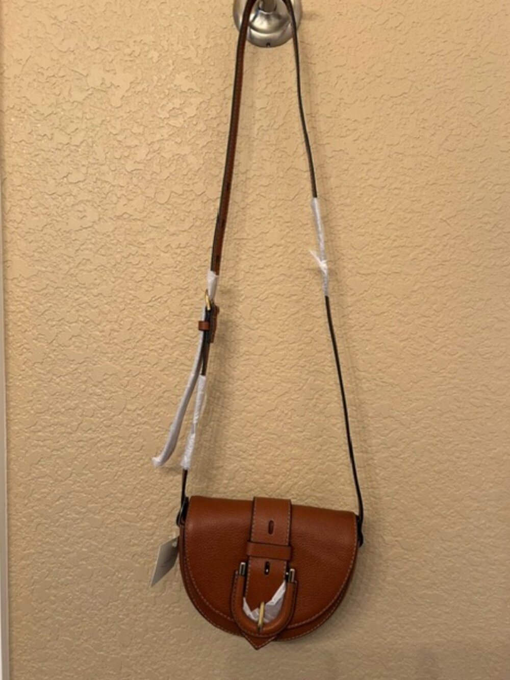 Fossil Brown Harwell Leather Flap Crossbody Purse